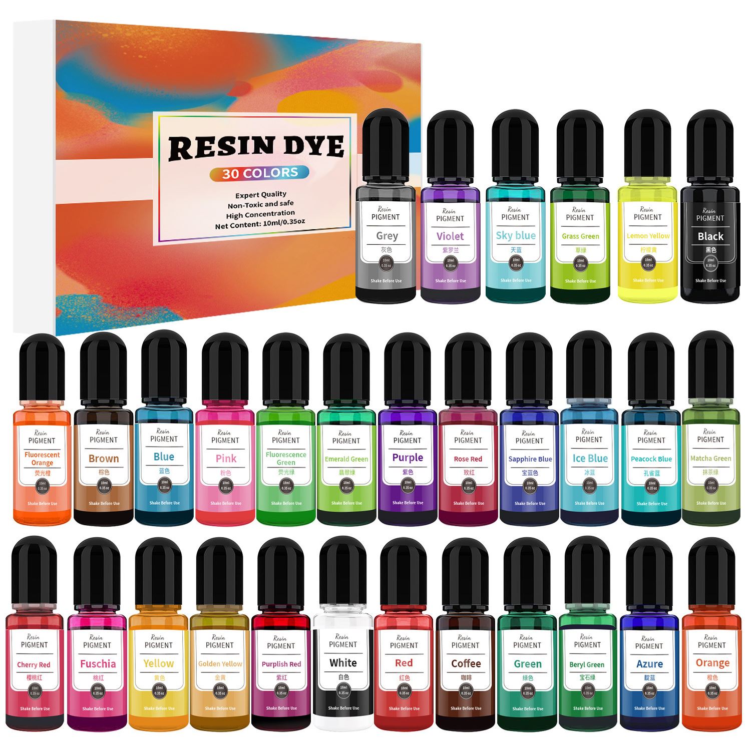 24/30 Colors Set 10ml Epoxy Re - Resin Dye Alcohol 评论和价格
