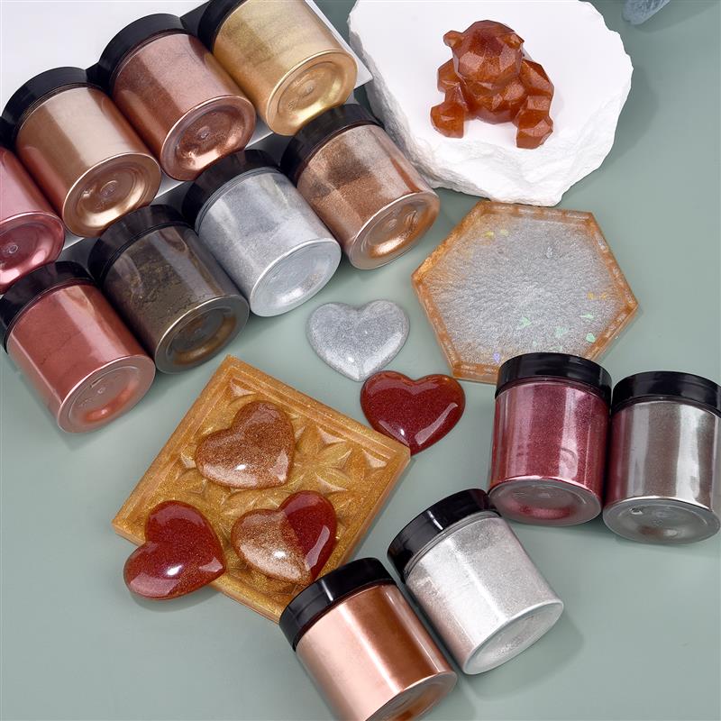 50g Shimmer Metallic Gold Silv - Resin Pigment Set 评论和价格