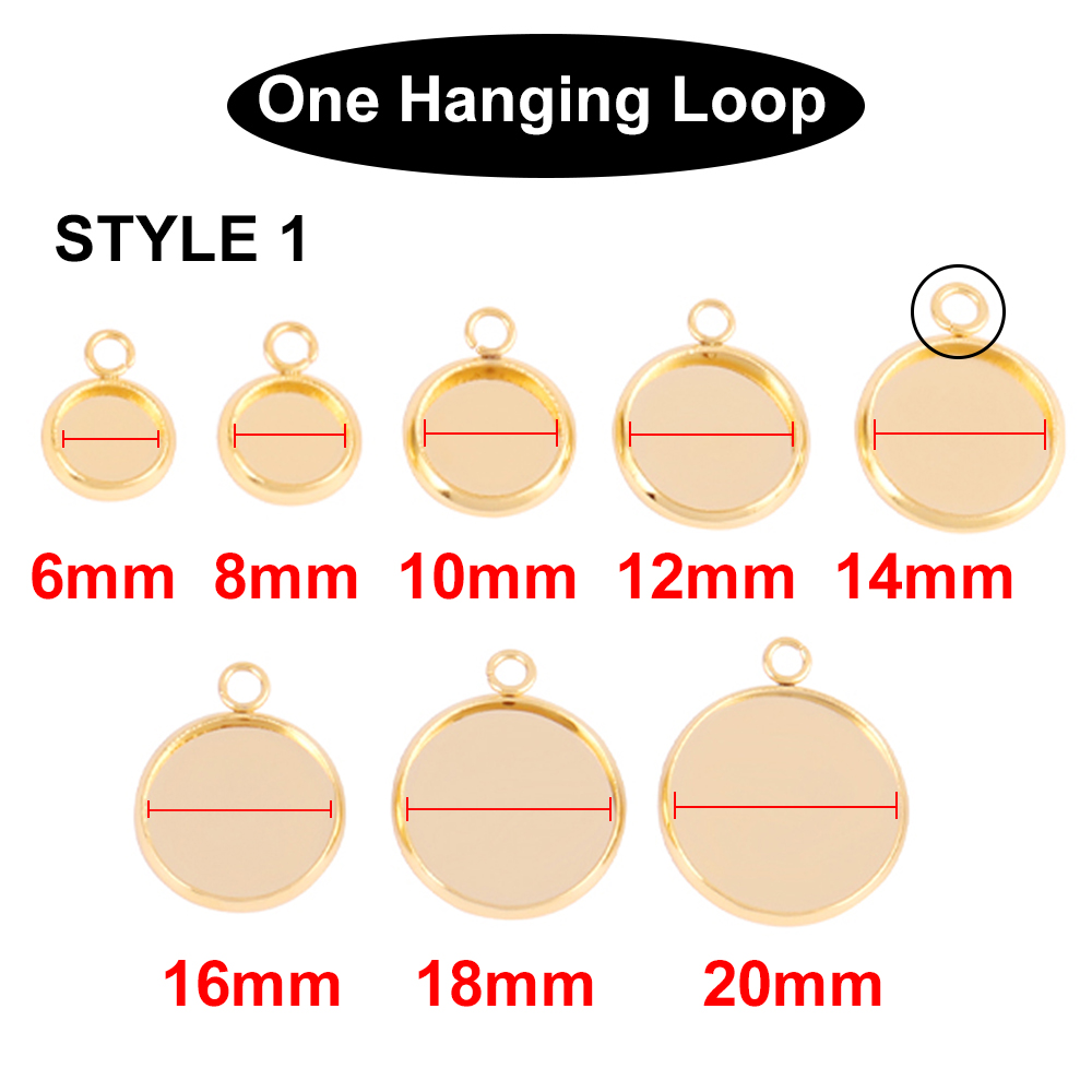 10Pcs Stainless Steel Cabochon - Bezels Set Pendant 评论和价格