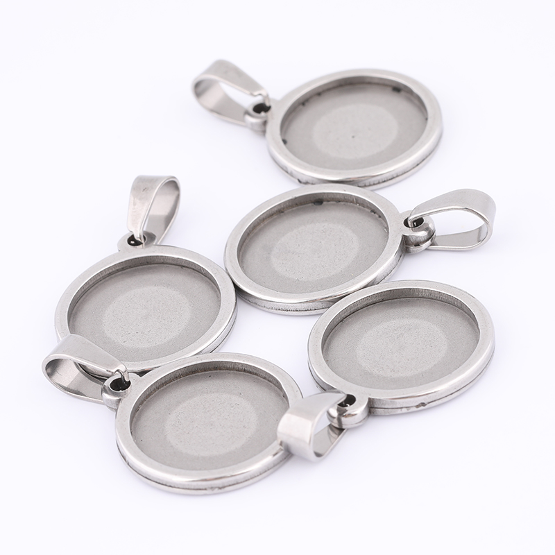 10pcs 15mm Round Cabochon Base - Bezels Set Pendant 评论和价格