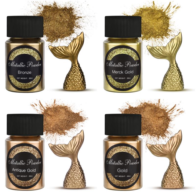 20 Ml Shimmer Metallic Gold Si - Resin Pigment Set 评论和价格