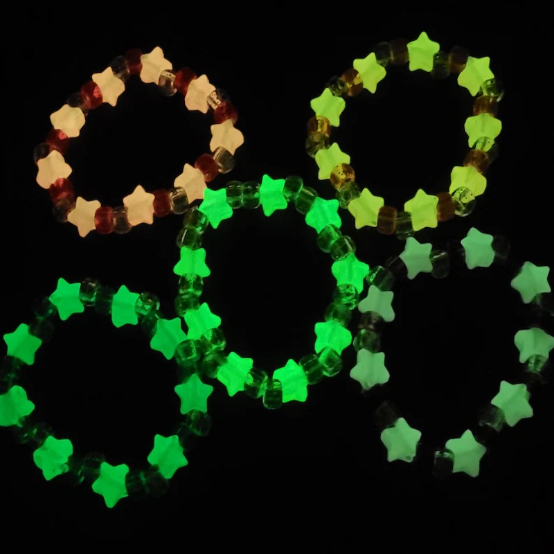 5 Glow star kandi bracelet set - Resin Glitter Pack 评论和价格