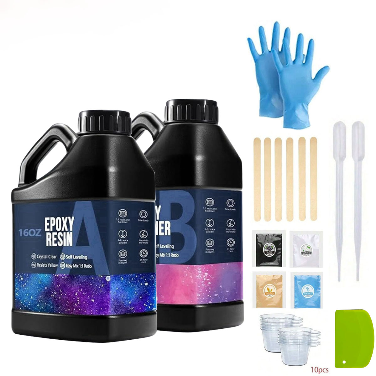 1000ml Crystal Clear Epoxy Res - Resin Jewelry Kit 评论和价格