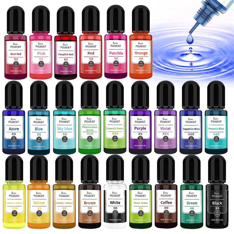 24 Color 10ml/Bottle Epoxy Res - Resin Dye Alcohol 评论和价格