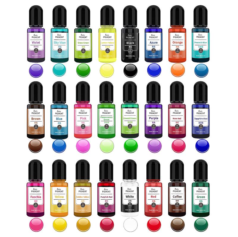 24 Color 10ml/Bottle Epoxy Res - Resin Dye Alcohol 评论和价格