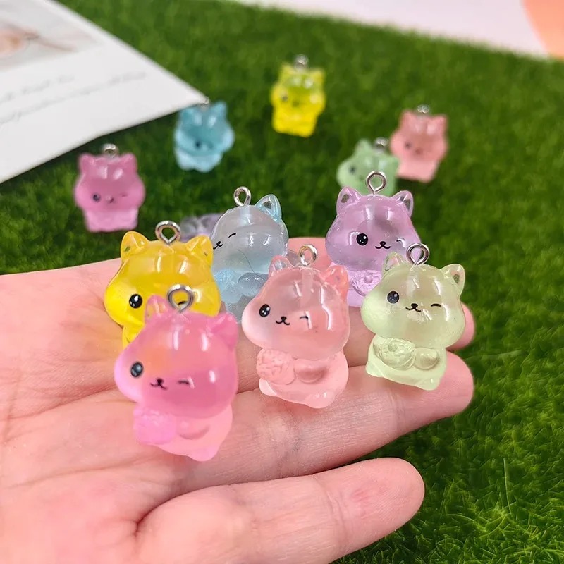 10Pcs Glow In The Dark Kawaii  - Resin Craft Supplies 评论和价格