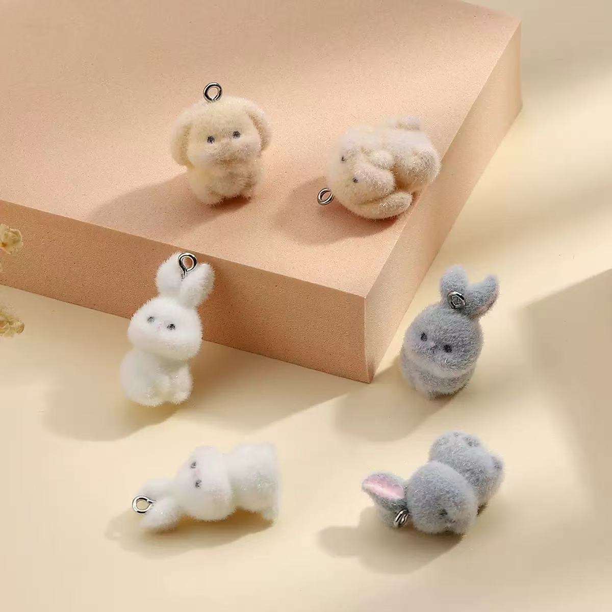 10pcs Flocking Little Rabbit R - Resin Craft Projects 评论和价格