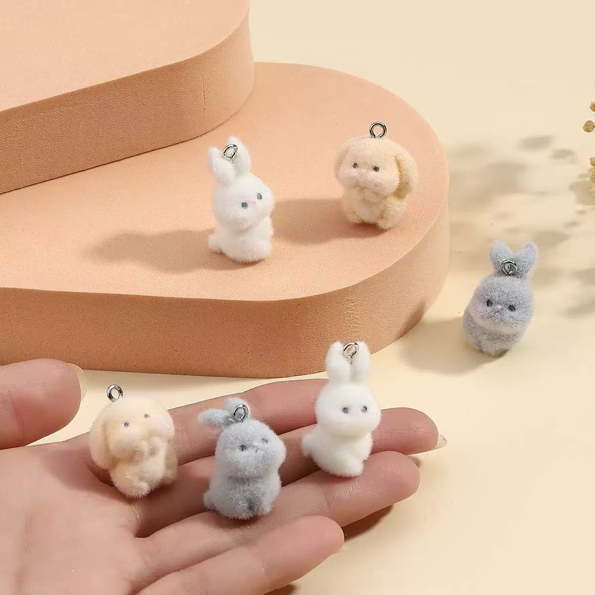 10pcs Flocking Little Rabbit R - Resin Craft Projects 评论和价格